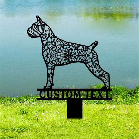 boxer dog metal garden stake|Boxer Dog Garden Stake Metal .